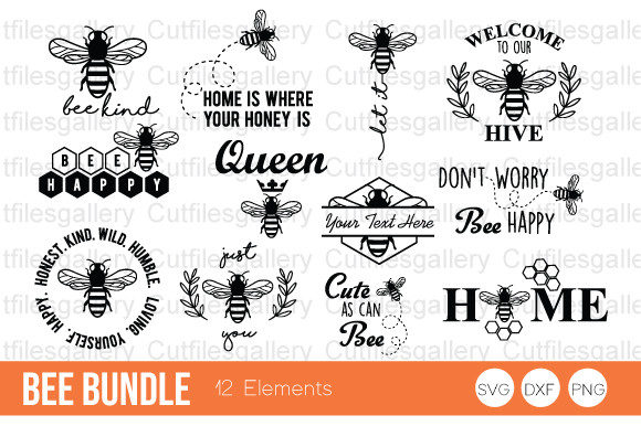 Bee Bundle SVG: Graphics for Crafts