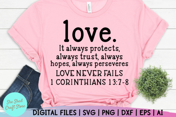 Bible Quote Svg - Love Never Fails
