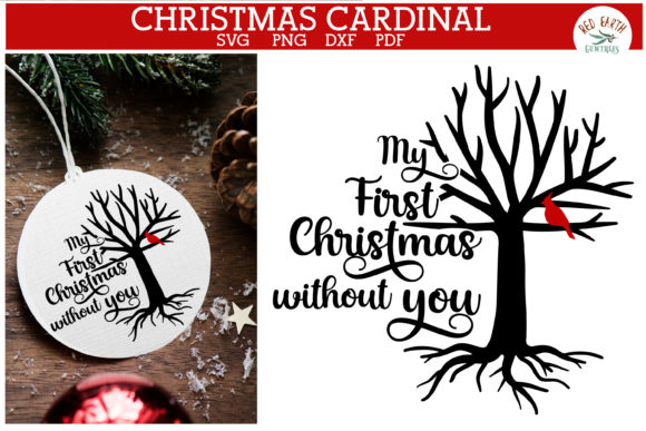 Cardinal Bird Quote SVG, First Christmas Graphics
