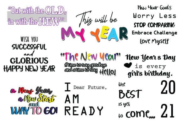 Happy New Year Motivation Quote SVG Cut