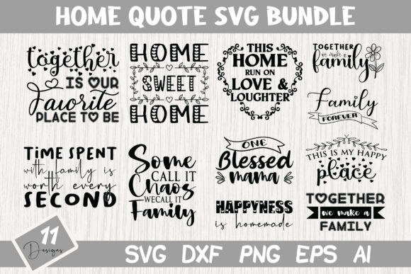 Home Quote Svg Bundle Vol-0.2: Graphics for Crafts
