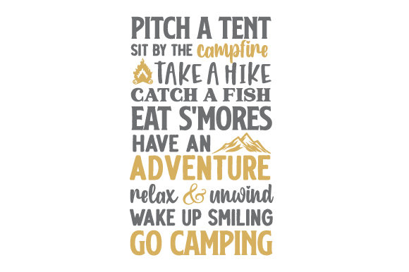 Pitch a Tent - Camping Quote Yellow