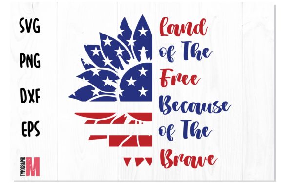 Sunflower USA Flag Quote SVG: Graphics & Crafts